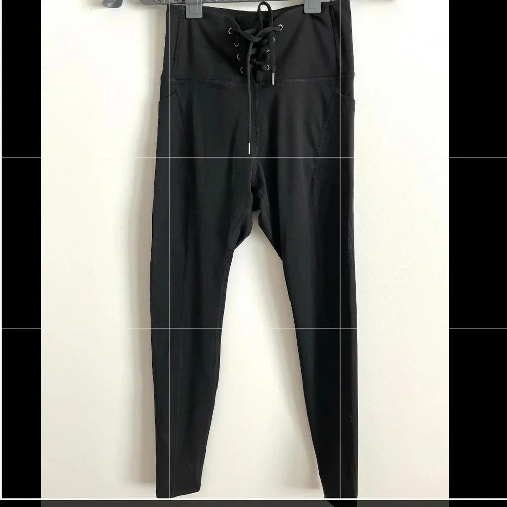 Tie black leggings S